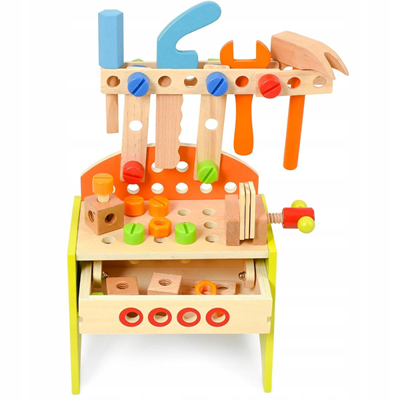 ست اسباب بازی میز ابزار چوبی Wooden tool table toy set -اسباب بازی
